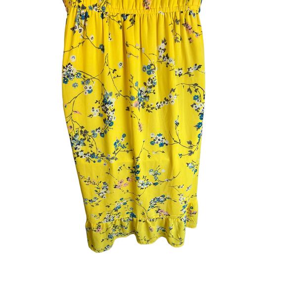 Ann Taylor LOFT Yellow Floral Casual Dress 2 Summer Sleeveless Knee Length - Picture 10 of 10